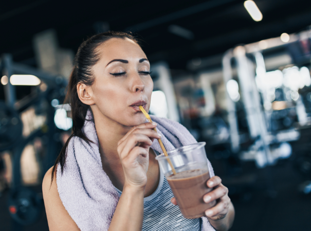 Girl drinking high-protein drink - Socius Ingredients Girl drinking high-protein drink - Socius Ingredients
